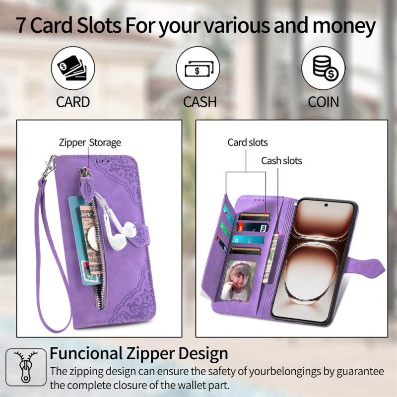 Läderskal Fodral Oneplus Nord 4 Spetsmönster