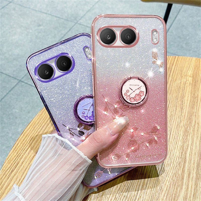 Skal För Oneplus Nord 4 Kadem Ringhållare Med Paljetter Och Strass