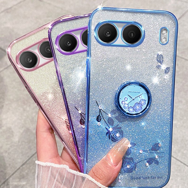 Skal För Oneplus Nord 4 Kadem Ringhållare Med Paljetter Och Strass