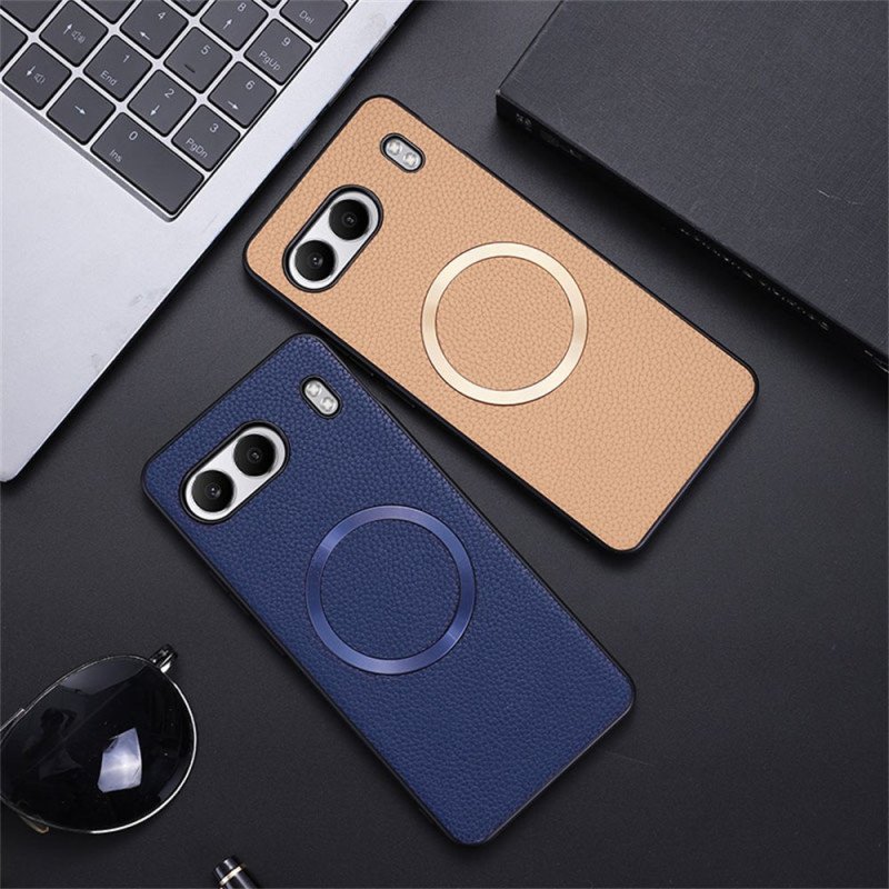 Skal Oneplus Nord 4 Litchikonläder Kompatibel Med Magsafe