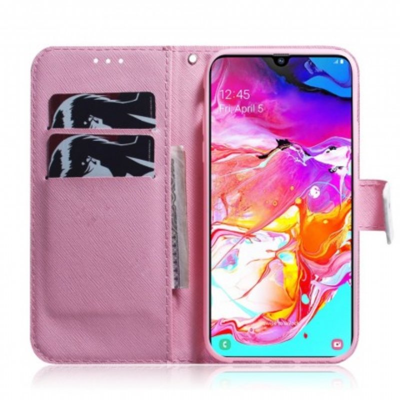 Fodral Samsung Galaxy A70 Blomma Dusty Pink