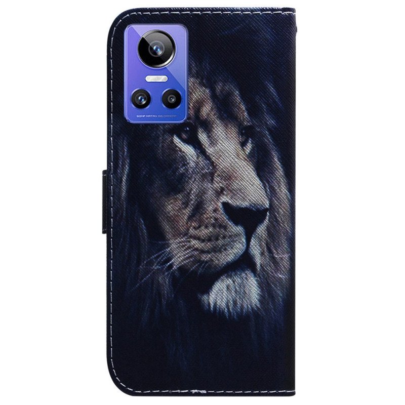 Läderfodral Realme GT Neo 3 Midnattslejon