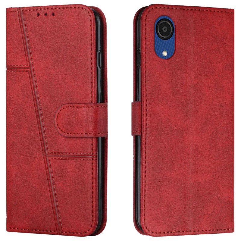 Fodral Samsung Galaxy A03 Core Med Kedjar Strappy Geo Lädereffekt