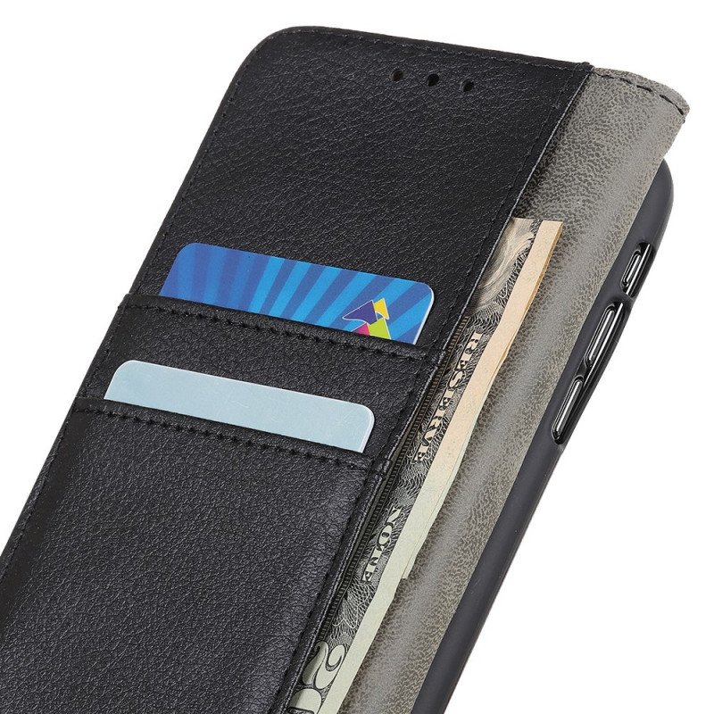 Folio-fodral Samsung Galaxy A03 Core Litchi Konstläder