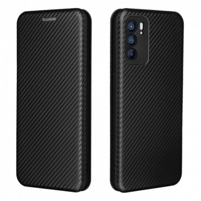 Folio-fodral Oppo Reno 6 5G Läderfodral Färgad Kolsilikon
