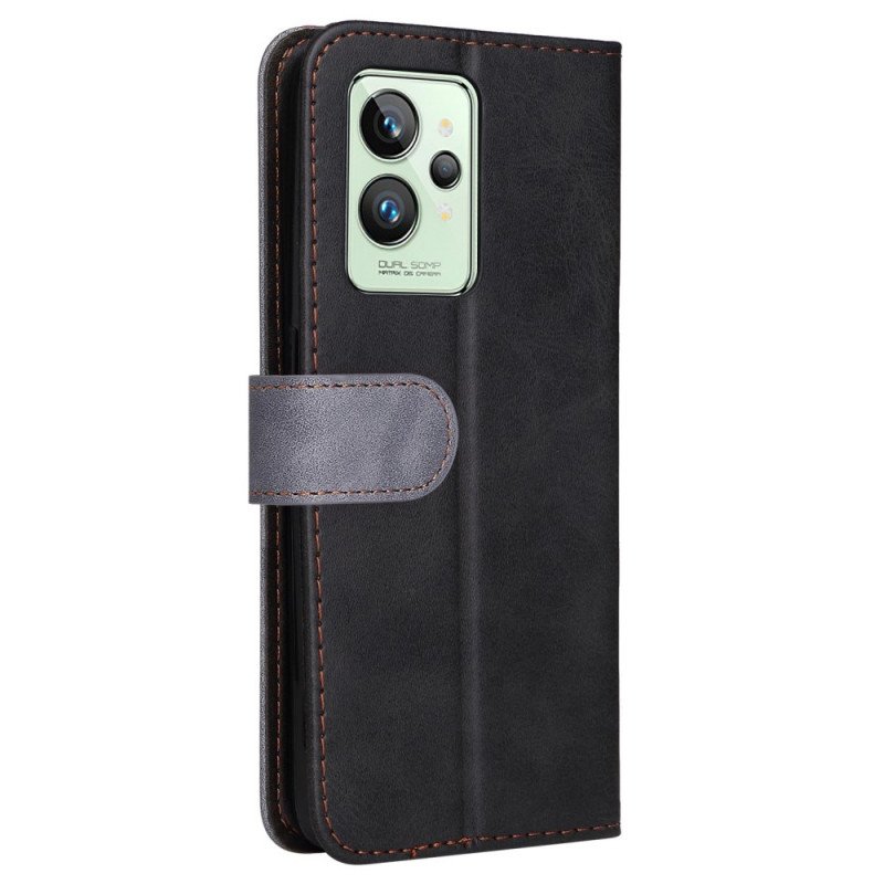 Fodral Realme GT2 Pro Med Kedjar Premium Strap Tvåfärgad