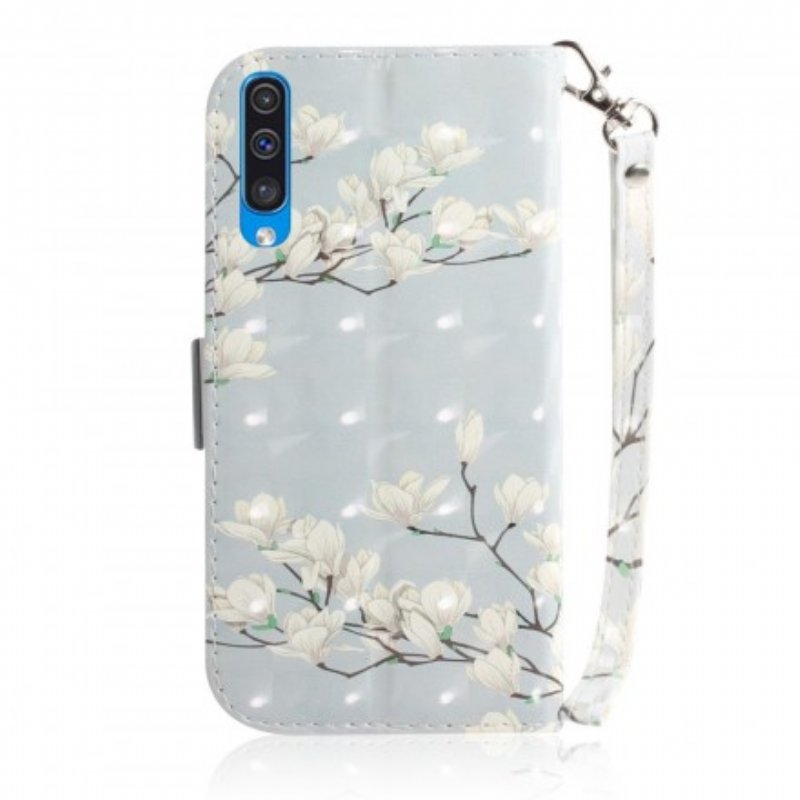 Fodral Samsung Galaxy A50 Med Kedjar Rem Blomträd