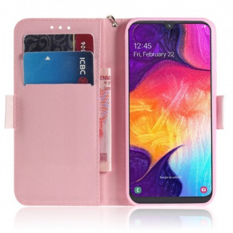 Fodral Samsung Galaxy A50 Med Kedjar Rem Blomträd