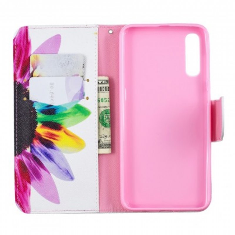 Folio-fodral Samsung Galaxy A50 Akvarell Blomma