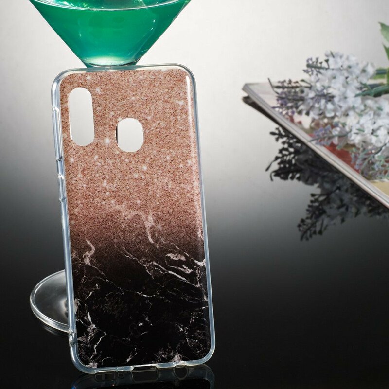 Skal Samsung Galaxy A20e Glitter Marmor