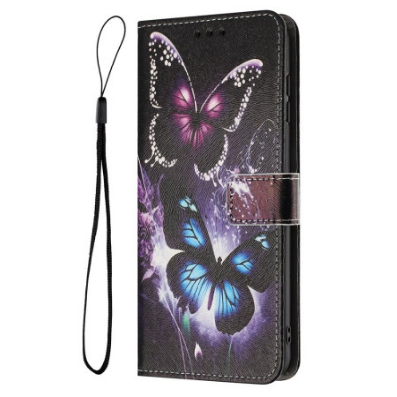 Läderfodral Realme 14t 5g Telefonfodral Två Fjärilar