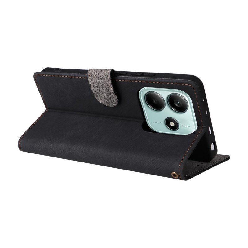 Fodral För Xiaomi Redmi Note 14 5g Rfid-skydd I Mockaeffekt