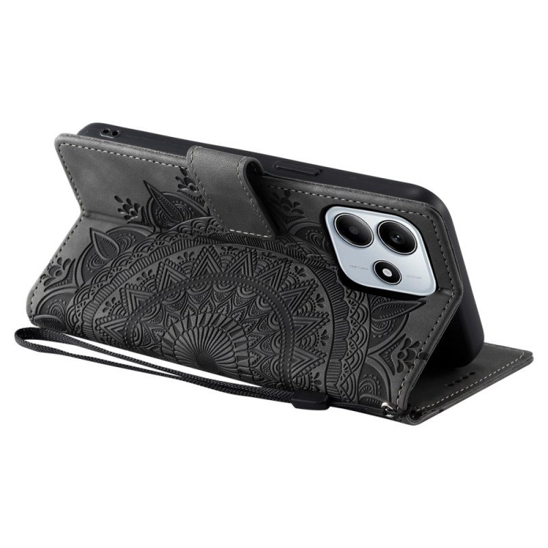 Läderskal Fodral Xiaomi Redmi Note 14 5g Mandala-mockaeffekt