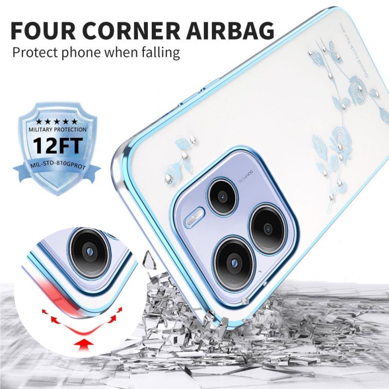 Skal Xiaomi Redmi Note 14 5g Kadem Blommor Och Strass