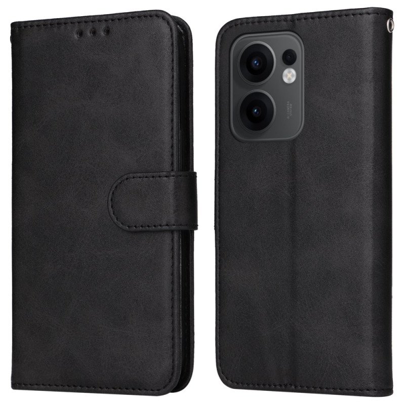 Fodral För Oppo Reno 13f 4g / 5g / 13 Fs 5g Enkelt Konstläder Med Rem