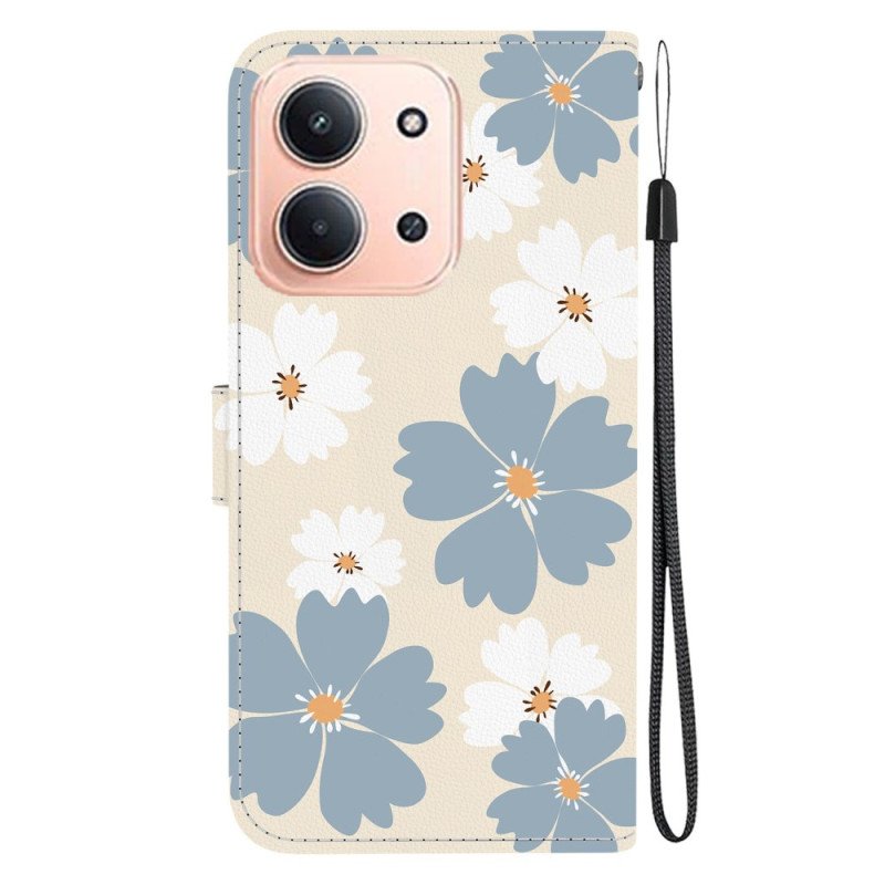 Fodral Poco C85 Grå Och Vita Blommor