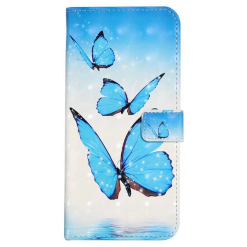 Läderskal Fodral Poco C85 Tre Fjärilar