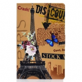 Fodral Samsung Galaxy Tab S6 Lite Paris Tidning