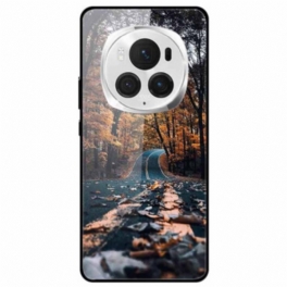 Skal Honor Magic 6 Pro Telefonfodral Skogsstig I Härdat Glas