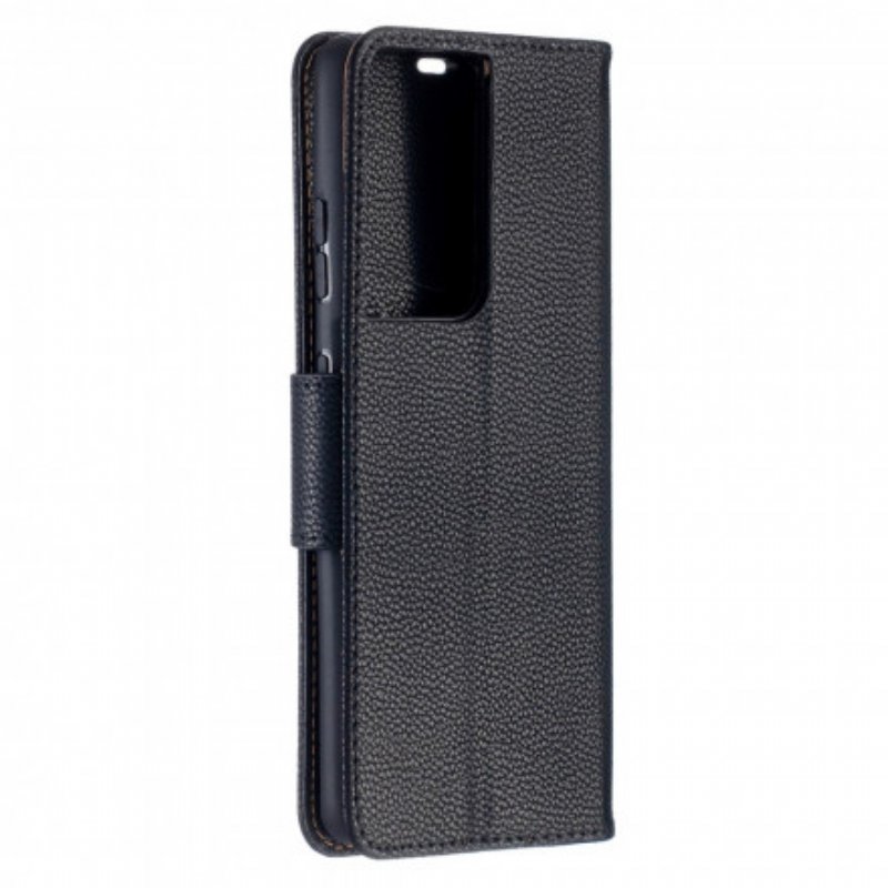 Fodral Samsung Galaxy S21 Ultra 5G Folio-fodral Litchi Rabat Oblique