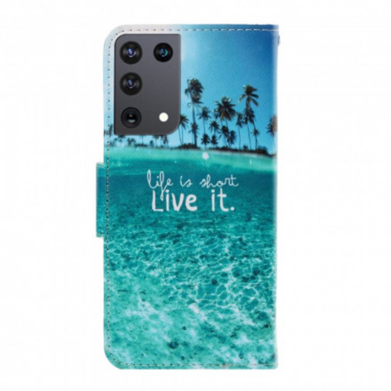 Fodral Samsung Galaxy S21 Ultra 5G Med Kedjar Live It At Lanyard