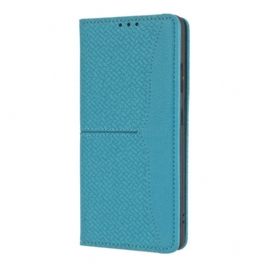 Fodral Samsung Galaxy S21 Ultra 5G Med Kedjar Strappy Vävd Läderstil