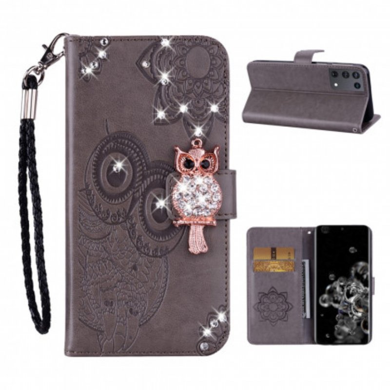 Fodral Samsung Galaxy S21 Ultra 5G Uggla Mandala Och Charm