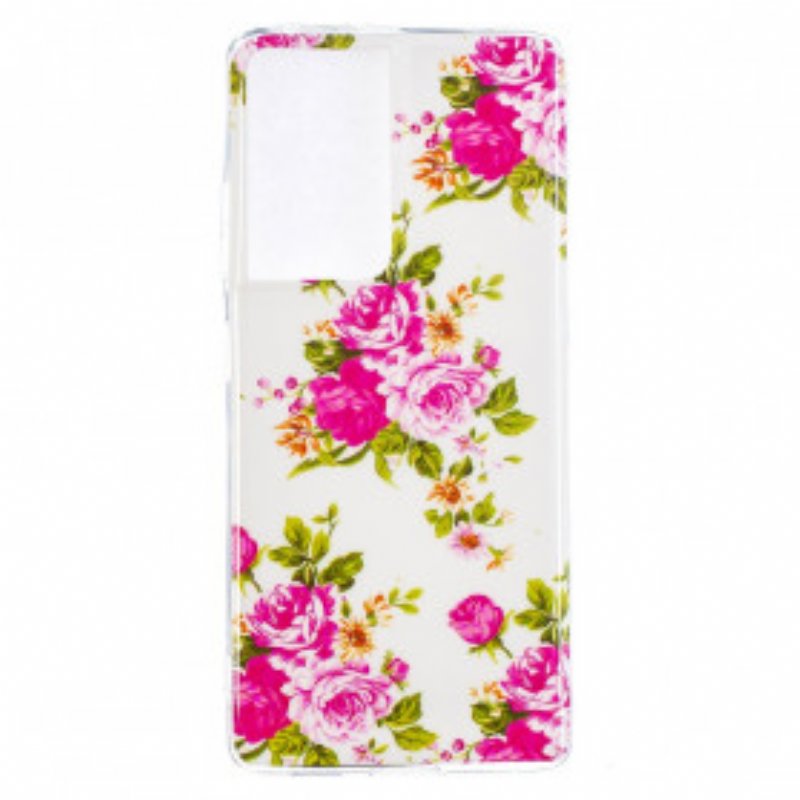 Mobilskal Samsung Galaxy S21 Ultra 5G Fluorescerande Liberty Flowers