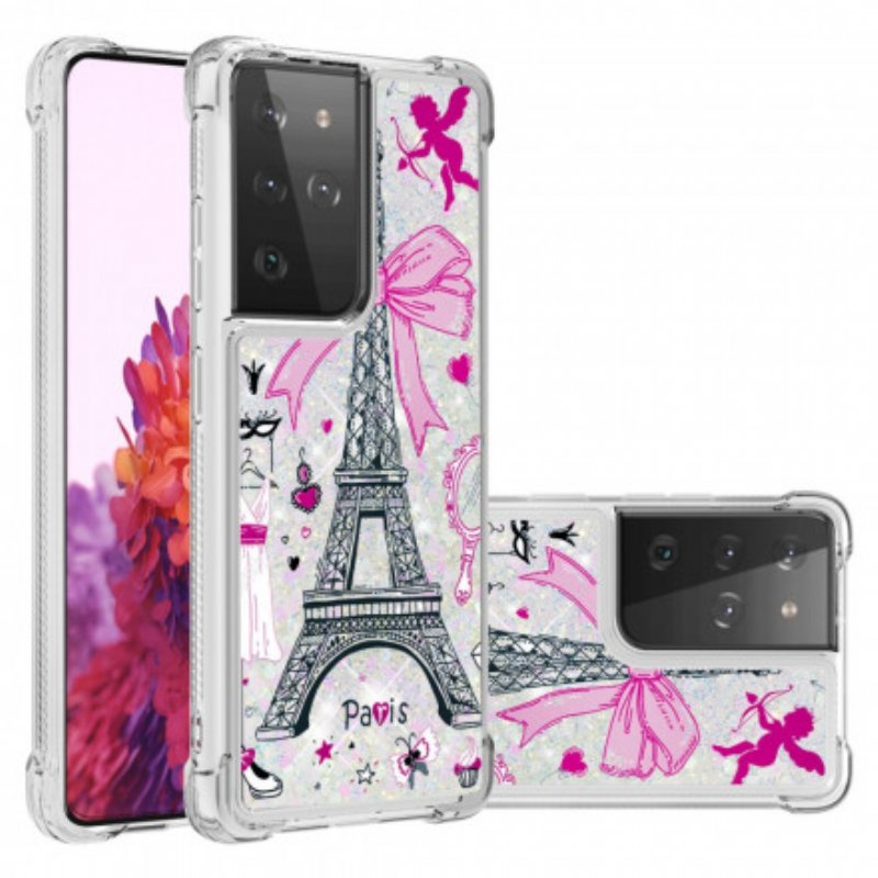 Skal Samsung Galaxy S21 Ultra 5G Eiffeltornets Paljetter