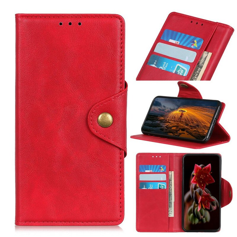 Folio-fodral Xiaomi Redmi Note 9S / 9 Pro Knapp I Konstläder