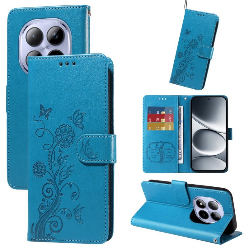 Fodral För Xiaomi Redmi Note 15 Pro 5g Fjärilar Och Blommor