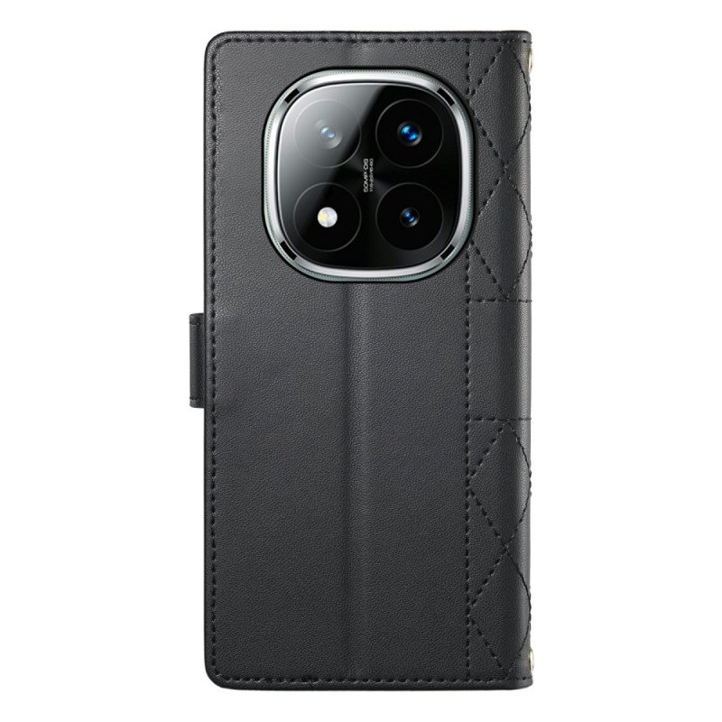 Fodral För Xiaomi Redmi Note 15 Pro 5g Quiltad Med Remmar