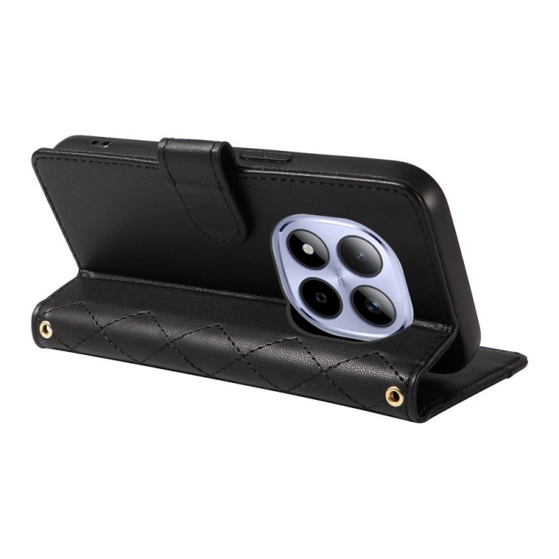 Fodral Xiaomi Redmi Note 15 Pro 5g Quiltad Med Remmar