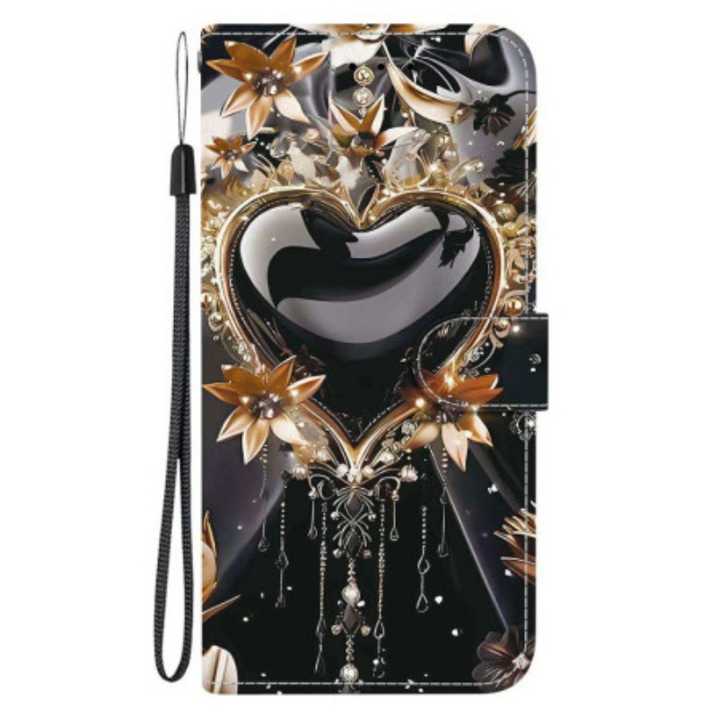 Fodral Xiaomi Redmi Note 15 Pro 5g Svart Och Guld Hjärta