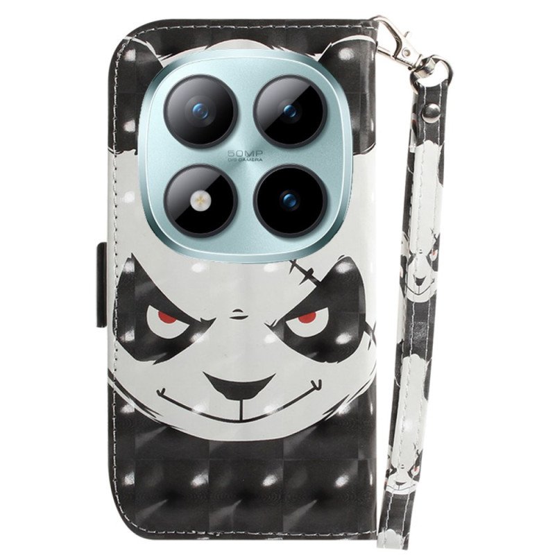 Läderfodral Xiaomi Redmi Note 15 Pro 5g Telefonfodral Arg Panda Med Remmar