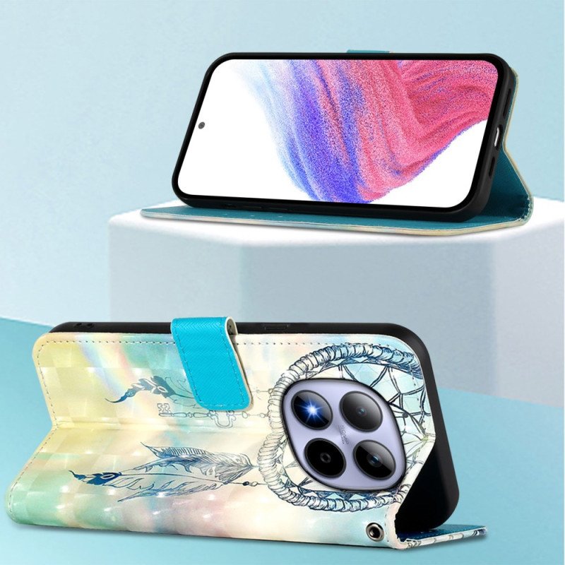 Läderfodral Xiaomi Redmi Note 15 Pro 5g Telefonfodral Drömfångare I Akvarell