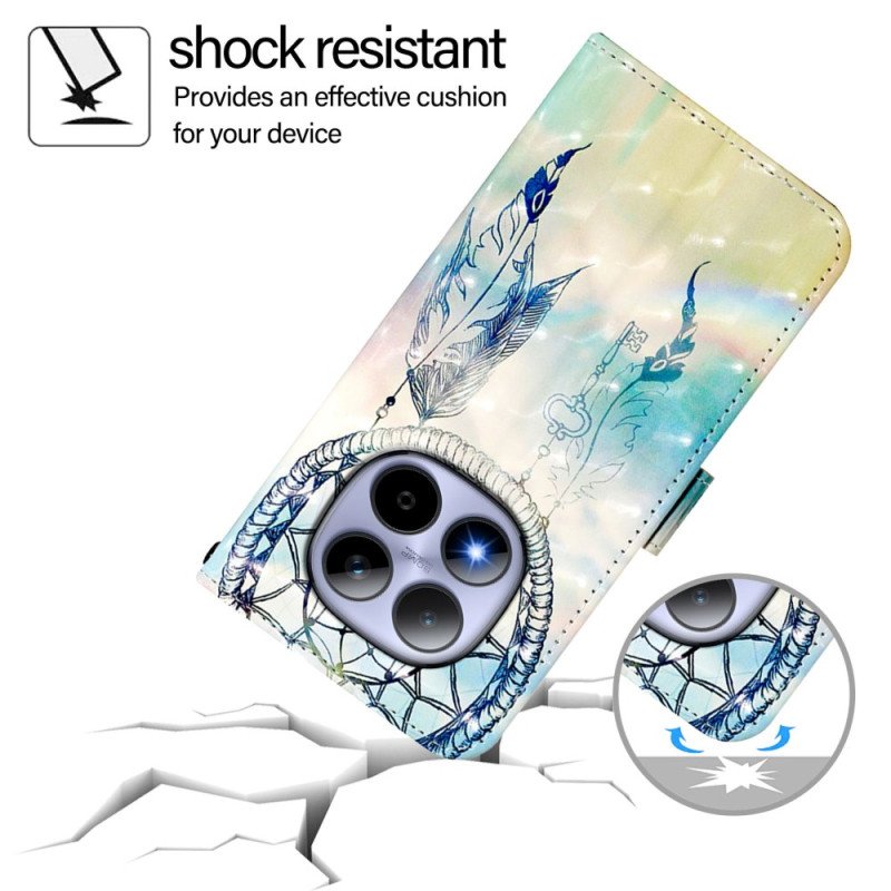 Läderfodral Xiaomi Redmi Note 15 Pro 5g Telefonfodral Drömfångare I Akvarell