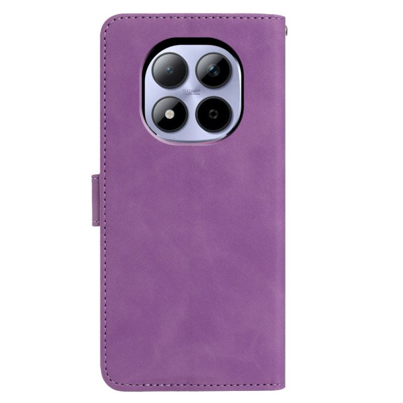 Läderfodral Xiaomi Redmi Note 15 Pro 5g Telefonfodral Fjärils- Och Blommönster