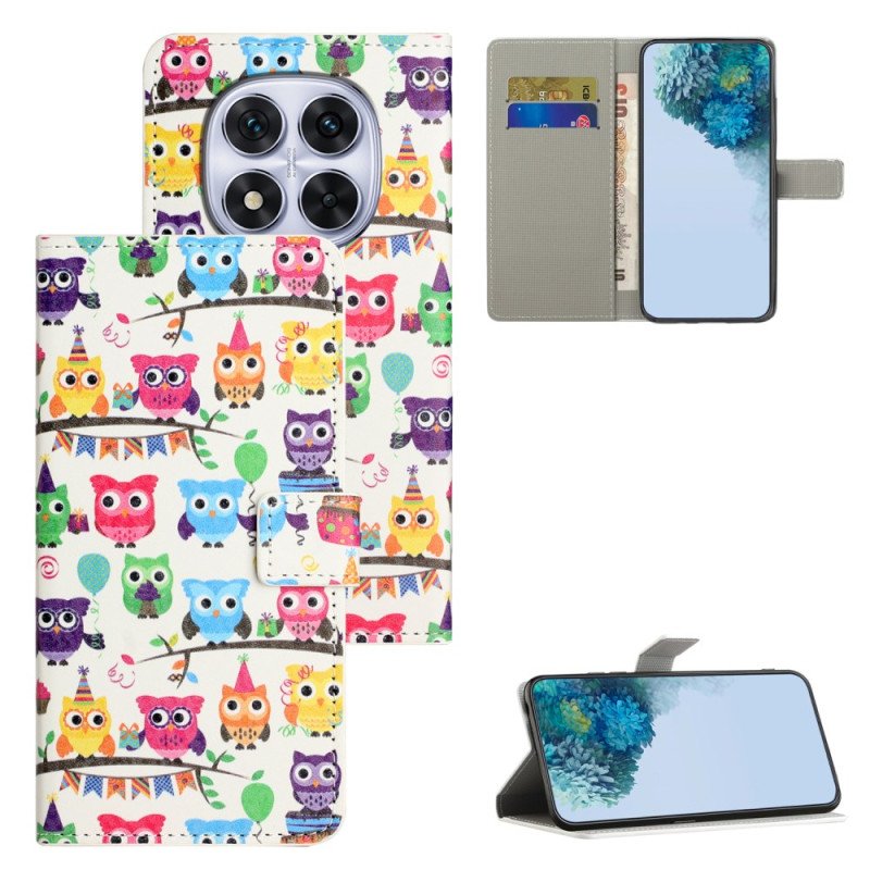 Läderfodral Xiaomi Redmi Note 15 Pro 5g Telefonfodral Flock Ugglor
