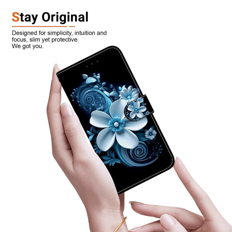 Läderfodral Xiaomi Redmi Note 15 Pro 5g Telefonfodral Svart Orkidé