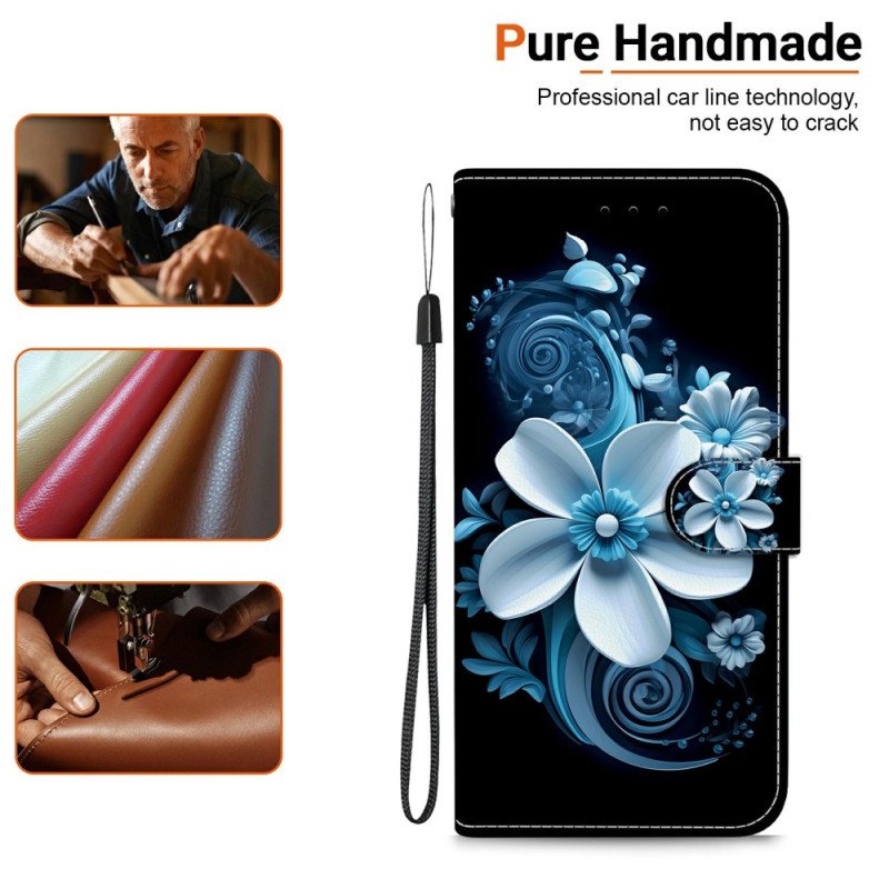 Läderfodral Xiaomi Redmi Note 15 Pro 5g Telefonfodral Svart Orkidé