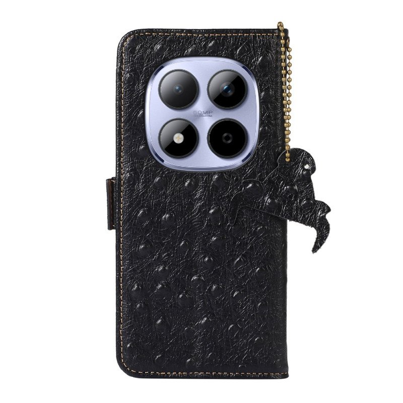 Läderfodral Xiaomi Redmi Note 15 Pro 5g Telefonfodral Texturerat Äkta Läder