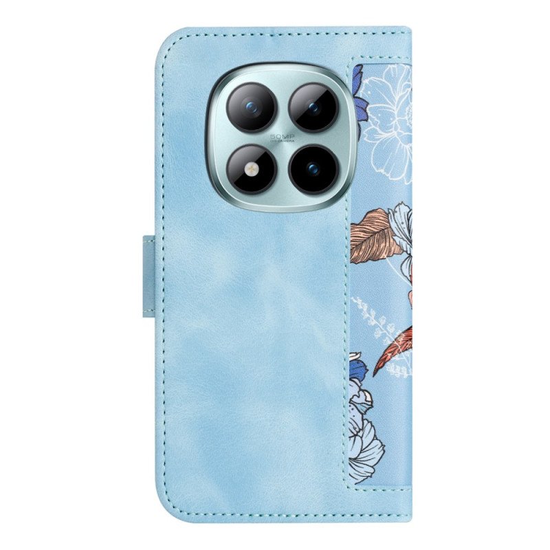 Skyddsfodral Xiaomi Redmi Note 15 Pro 5g Blommönster Med Rem