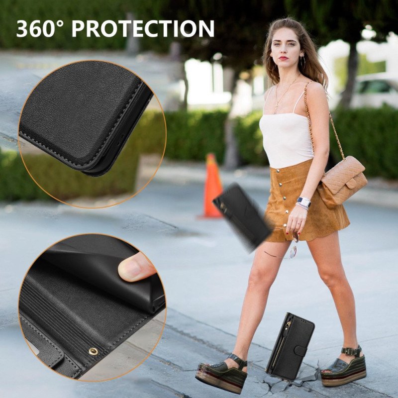 Skyddsfodral Xiaomi Redmi Note 15 Pro 5g Fack Med Dragkedja Och Flera Kortfack