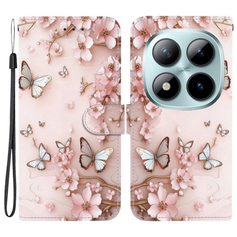 Skyddsfodral Xiaomi Redmi Note 15 Pro 5g Rosa Fjärilar