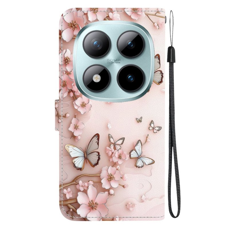 Skyddsfodral Xiaomi Redmi Note 15 Pro 5g Rosa Fjärilar