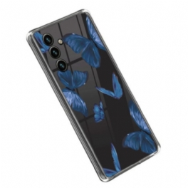 Skal Samsung Galaxy A14 / A14 5G Sömlösa Blå Fjärilar