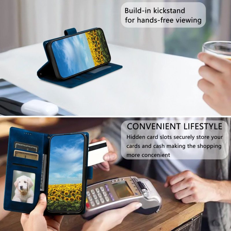 Fodral För Xiaomi Redmi Note 14 4g Mockaeffekt Med Rem