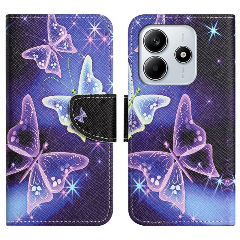 Fodral Xiaomi Redmi Note 14 4g Glittrande Fjärilar
