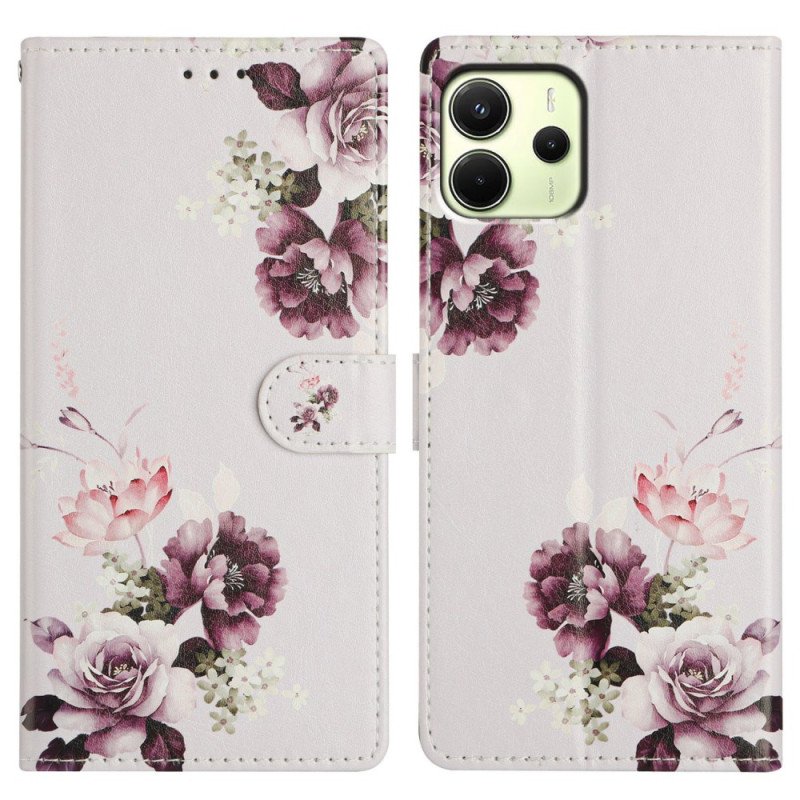 Fodral Xiaomi Redmi Note 14 4g Lila Blommor